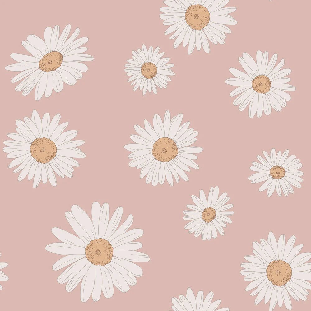 Wallpaper - Tuscan Daisies Pink - Le Petit Marché Home Furniture