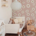 Wallpaper - Tuscan Daisies Pink - Le Petit Marché Home Furniture