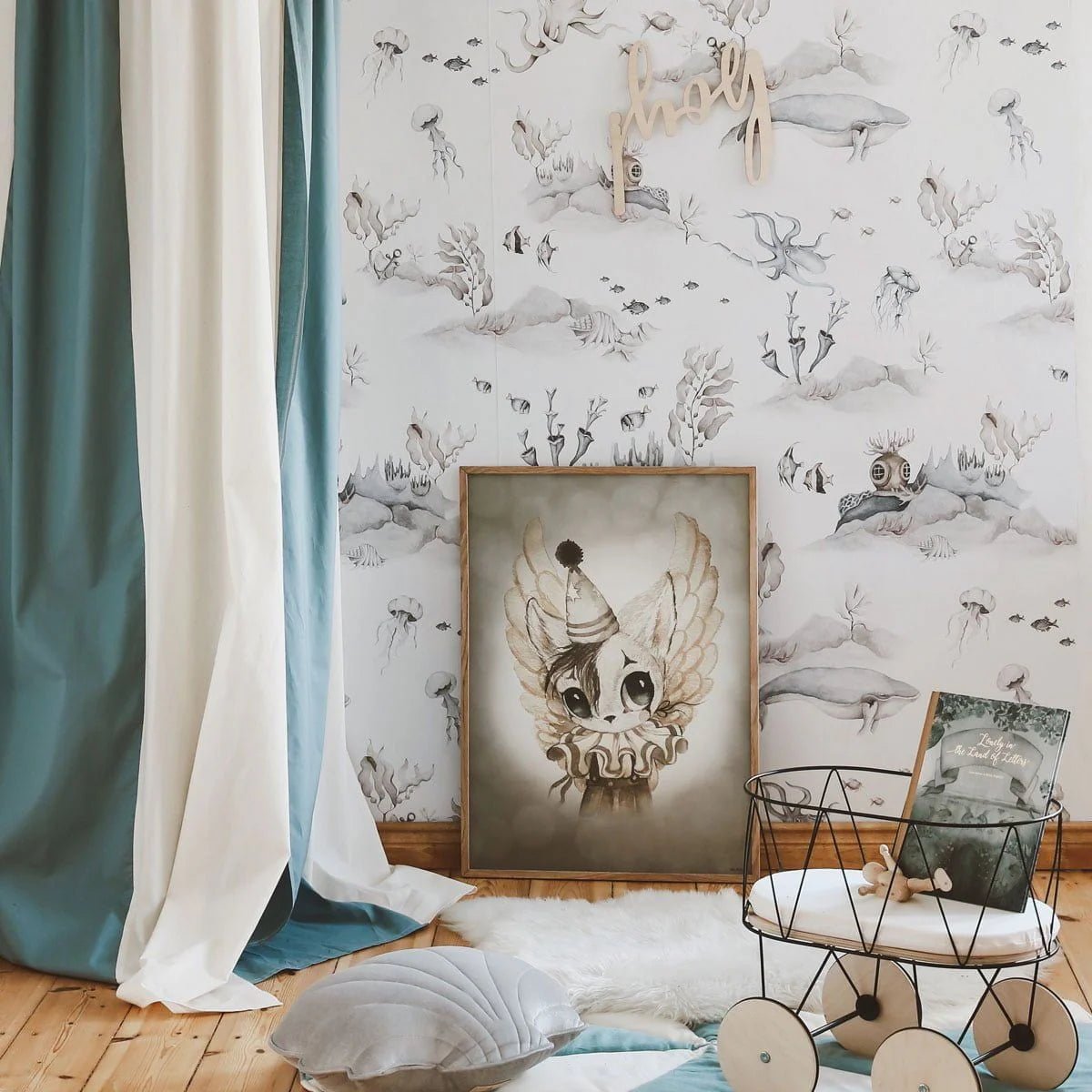 Wallpaper - Underwater World White - Le Petit Marché Home Furniture