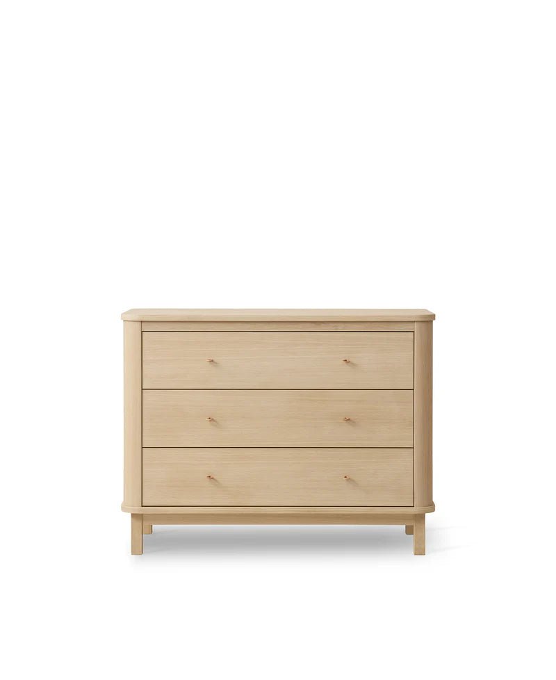 Wood Dresser 3 Drawers, Oak - Le Petit Marché Home Furniture
