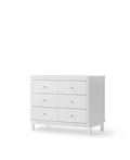 Wood Dresser 6 Drawers, White - Le Petit Marché Home Furniture