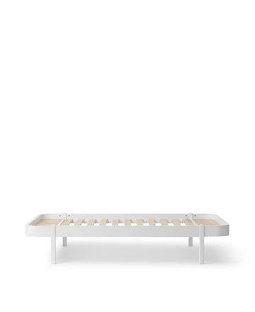 Wood Lounger Bed 120, White - Le Petit Marché Home Furniture