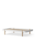Wood Lounger Bed 120, White/Oak - Le Petit Marché Home Furniture