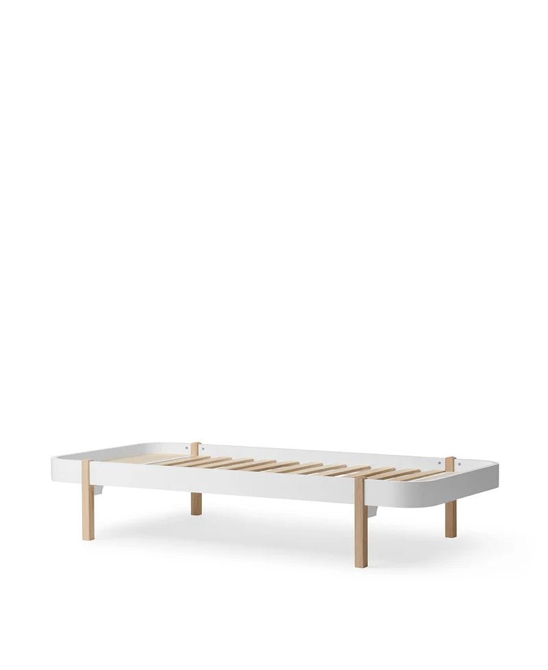 Wood Lounger Bed 90, White/Oak - Le Petit Marché Home Furniture