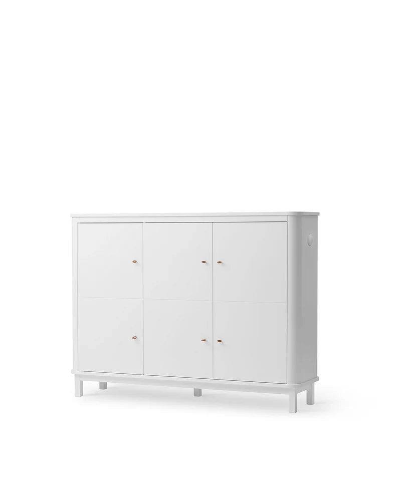 Wood Multi Cupboard 3 Doors, White - Le Petit Marché Home Furniture