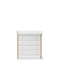 Wood Nursery Dresser 4 Drawers, White/Oak - Le Petit Marché Home Furniture