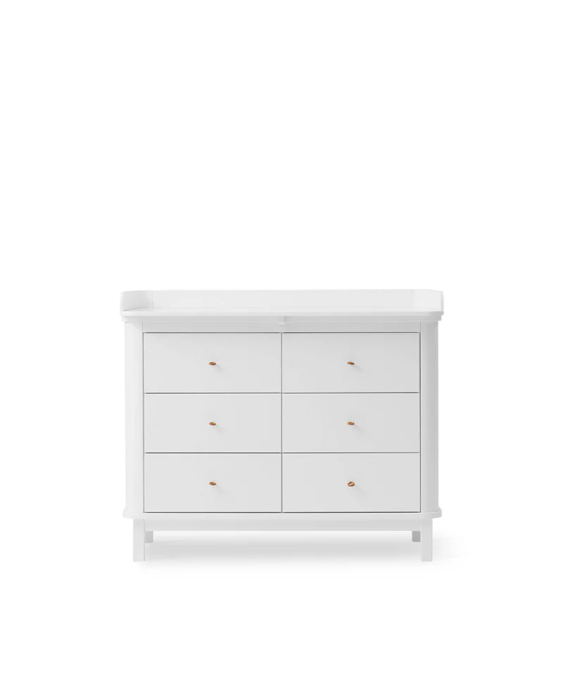 Wood Nursery Dresser 6 Drawers, White - Le Petit Marché Home Furniture