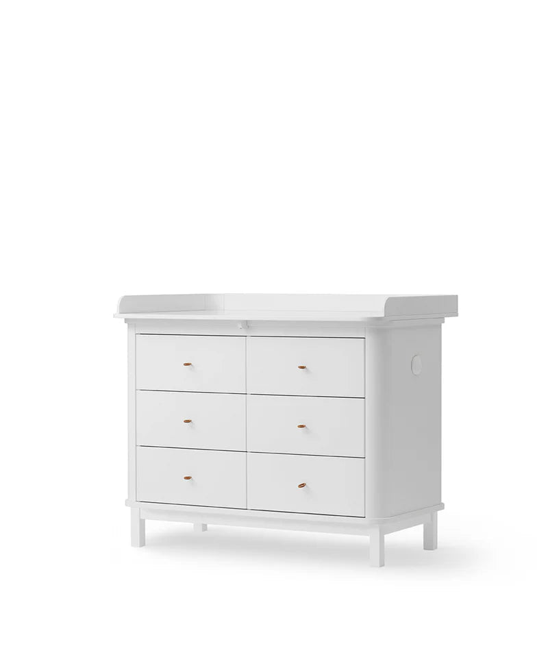 Wood Nursery Dresser 6 Drawers, White - Le Petit Marché Home Furniture