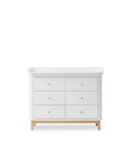 Wood Nursery Dresser 6 Drawers, White/Oak - Le Petit Marché Home Furniture
