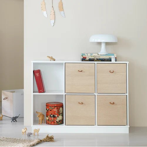 Wood shelving unit 3x2 w. base - Le Petit Marché Home Furniture