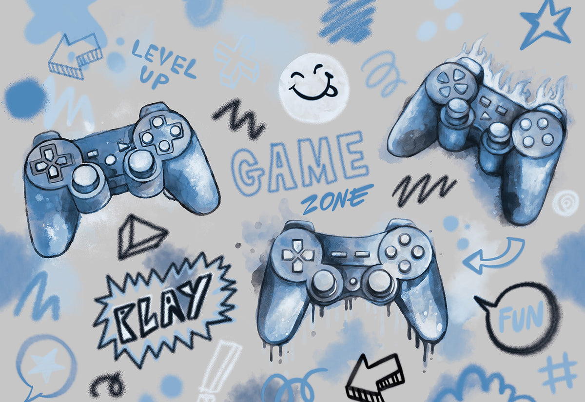 Gaming Wallpaper Mural – Blue – Pastelowe Love | LPM Home