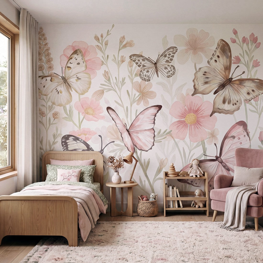 Butterflies Wallpaper Mural – Large – Pastelowe Love | LPM Home
