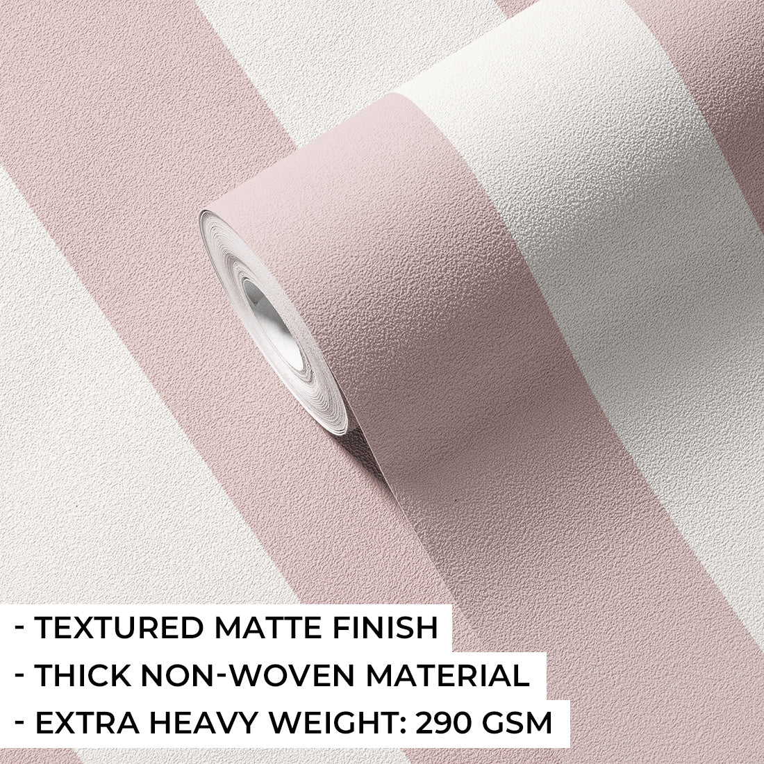 Striped Wallpaper – Powder Pink / Narrow (8 cm) – Pastelowe Love | LPM Home