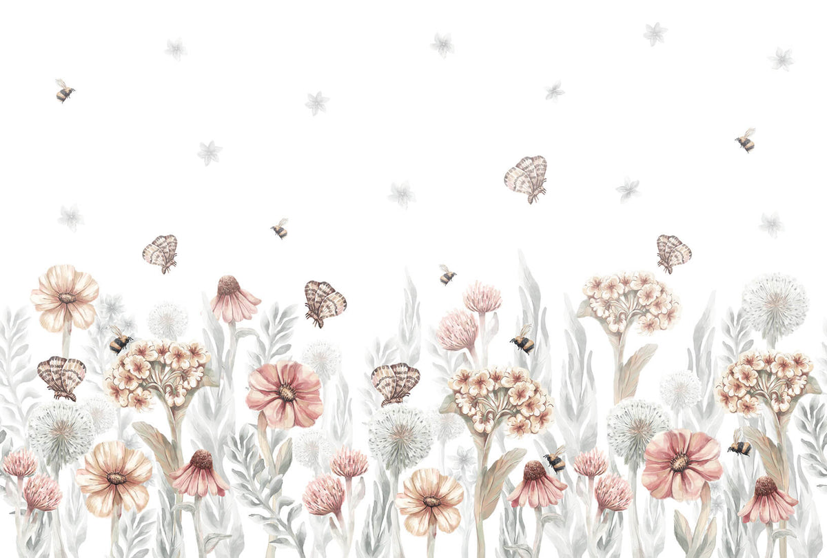 Wildflowers Wallpaper Mural – Small – Pastelowe Love | LPM Home