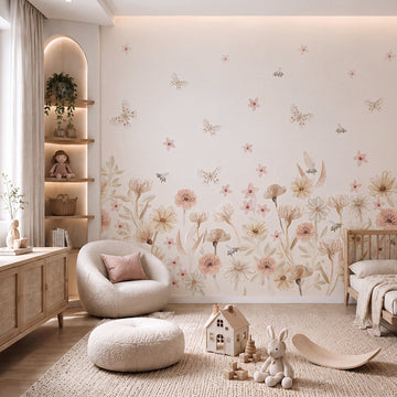 Flower Meadow Wallpaper Mural – Standard – Pastelowe Love | LPM Home