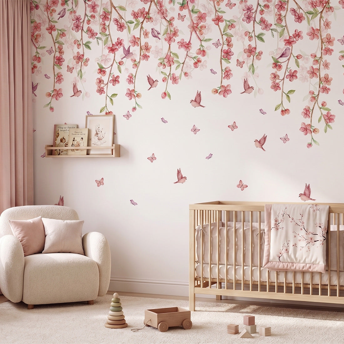 Sakura Cherry Blossom Wallpaper Mural – Classic – Pastelowe Love | LPM Home