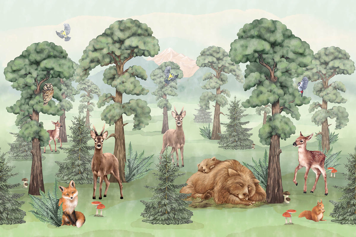Woodland Forest Wallpaper Mural – Pastelowe Love | LPM Home
