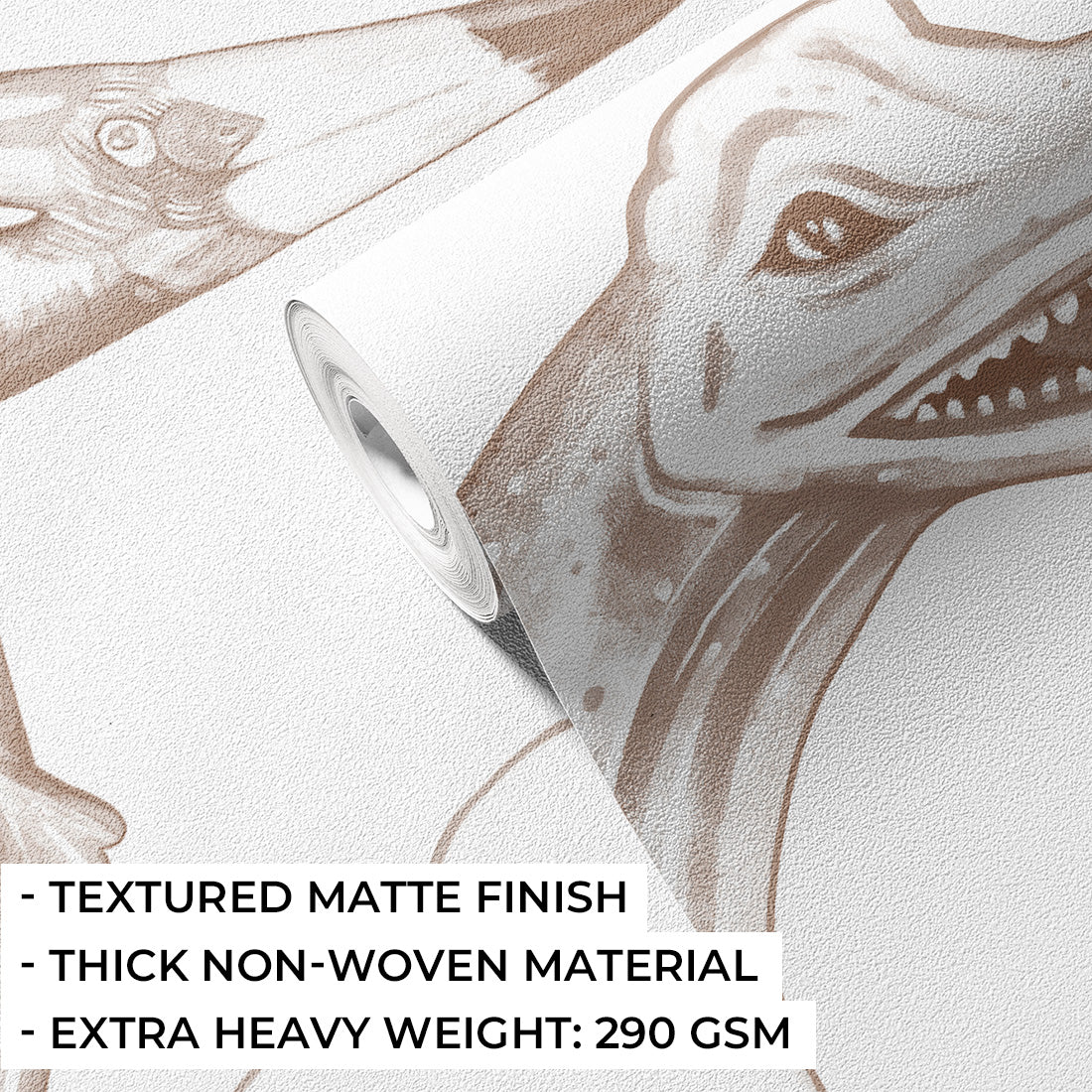 Dinosaurs Wallpaper Mural – Sepia – Pastelowe Love | LPM Home