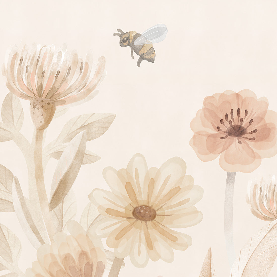 Flower Meadow Wallpaper Mural – Standard – Pastelowe Love | LPM Home
