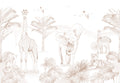 Safari Wallpaper Mural – Sepia – Pastelowe Love | LPM Home