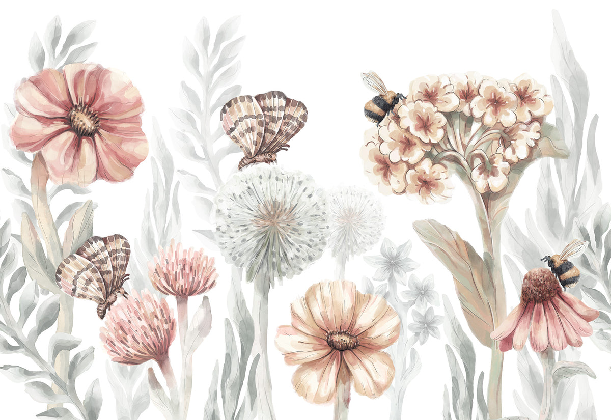 Wildflowers Wallpaper Mural – Large – Pastelowe Love | LPM Home