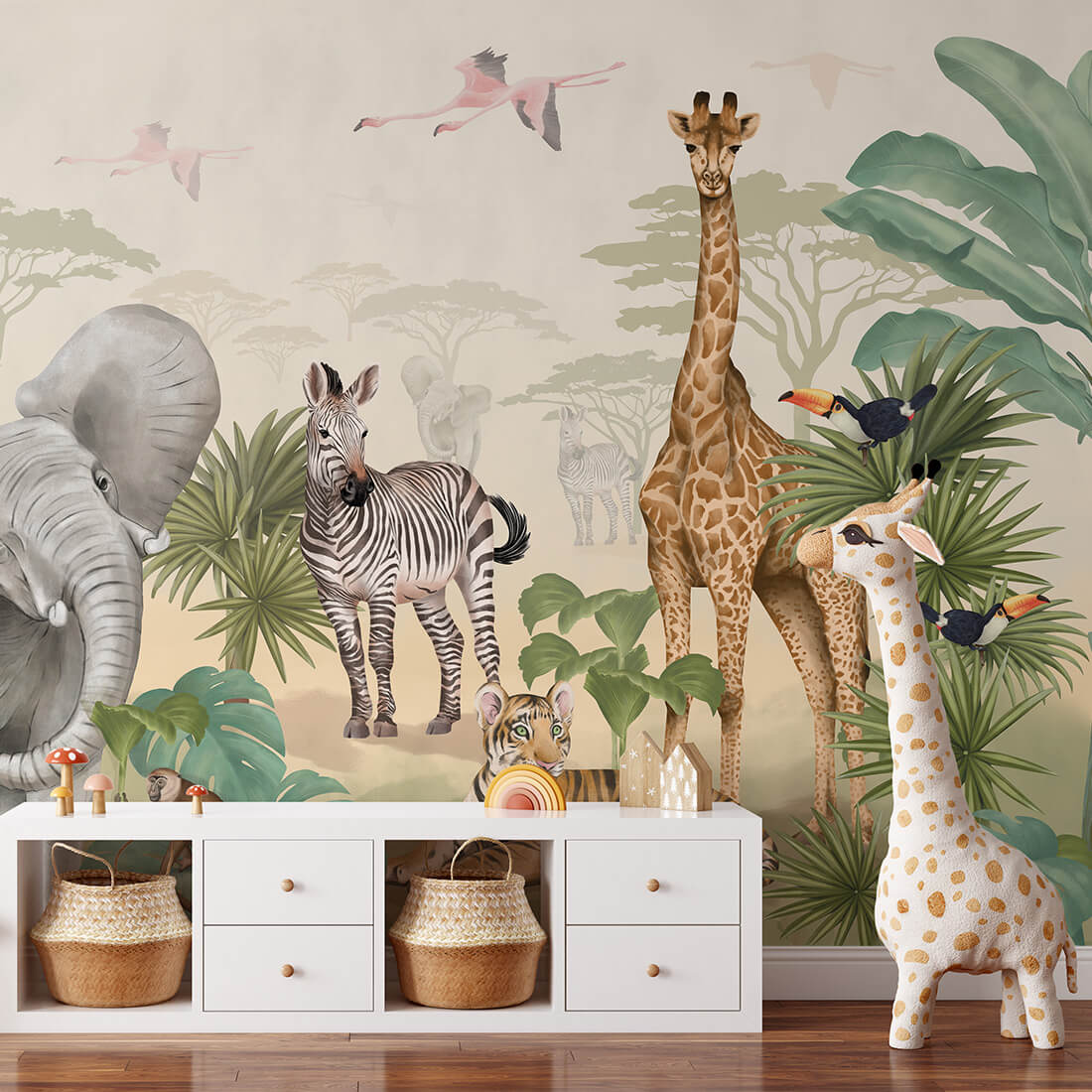 Safari Wallpaper Mural – Colour – Pastelowe Love | LPM Home