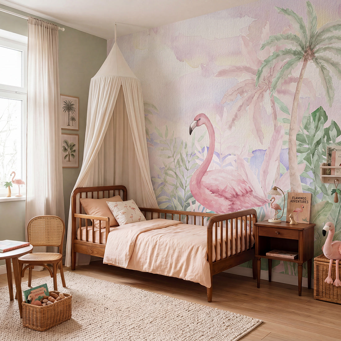 Flamingos Wallpaper Mural – Pastelowe Love | LPM Home