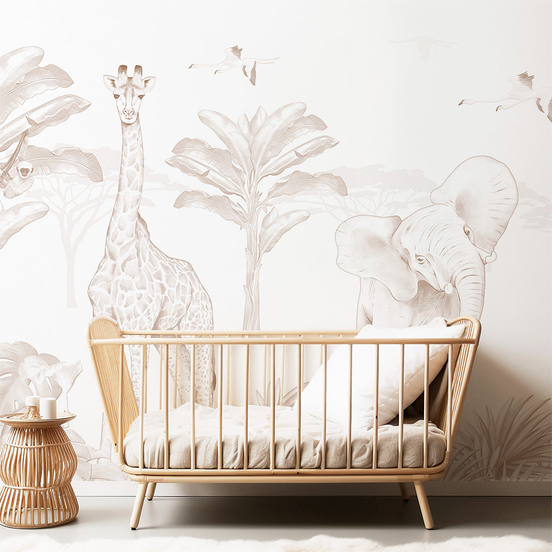 Safari Wallpaper Mural – Sepia – Pastelowe Love | LPM Home