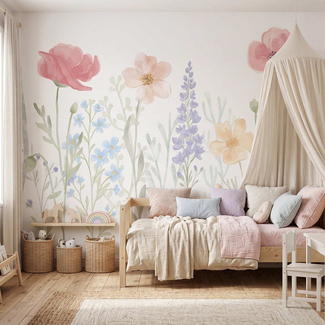 Spring Garden Wallpaper Mural – Large – Pastelowe Love | LPM Home