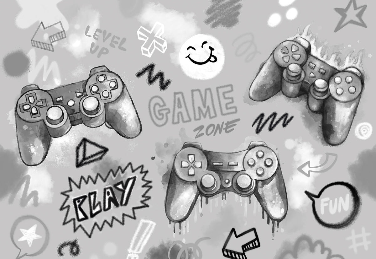 Gaming Wallpaper Mural – Grey – Pastelowe Love | LPM Home
