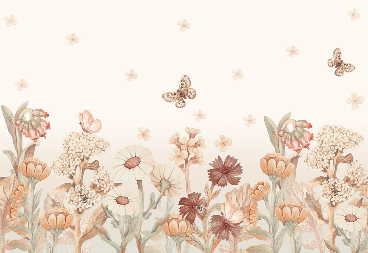 Boho Flowers Wallpaper Mural – Small – Pastelowe Love | LPM Home