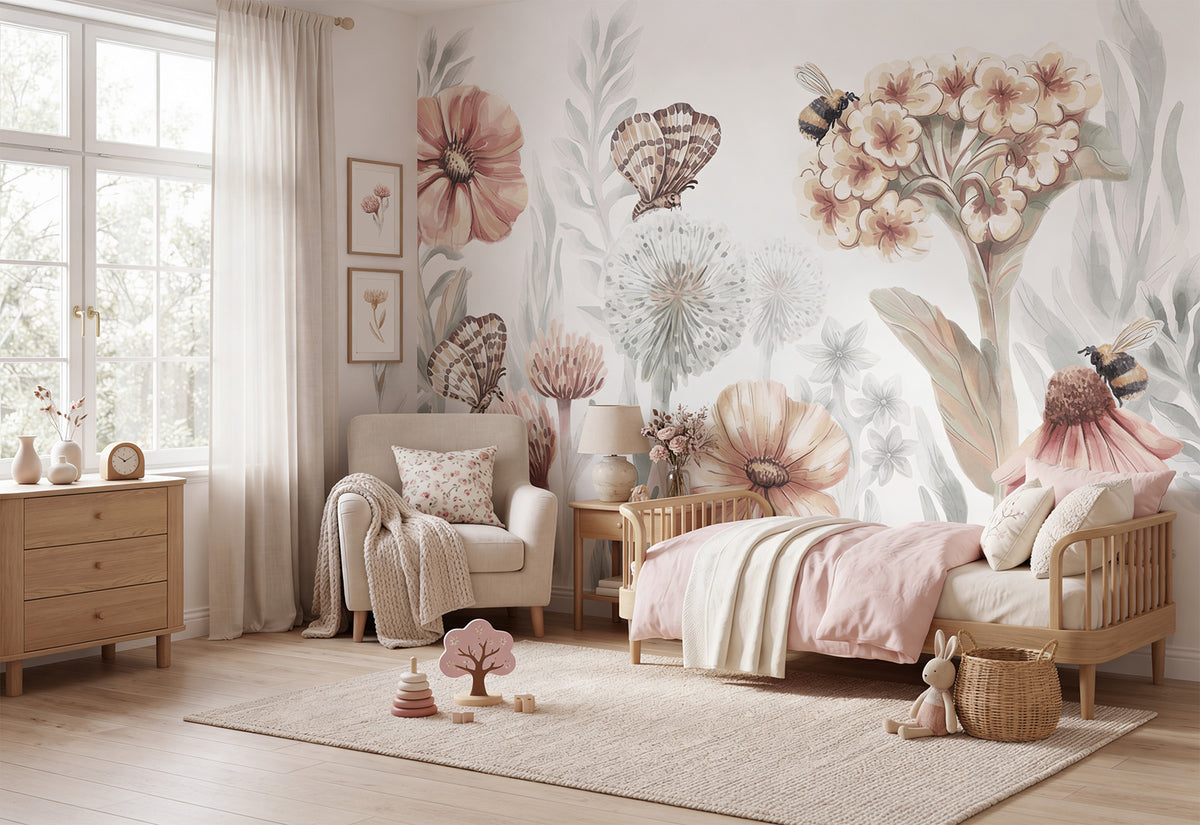 Wildflowers Wallpaper Mural – Large – Pastelowe Love | LPM Home