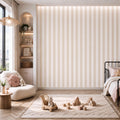 Striped Wallpaper – Beige / Narrow (8 cm) – Pastelowe Love | LPM Home