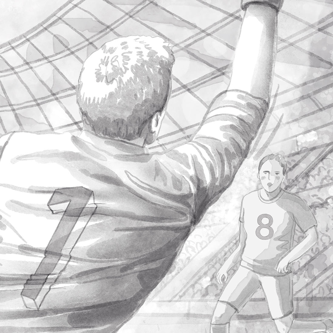 Football Wallpaper Mural – Grey & White – Pastelowe Love | LPM Home