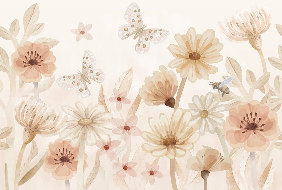 Flower Meadow Wallpaper Mural – Large – Pastelowe Love | LPM Home