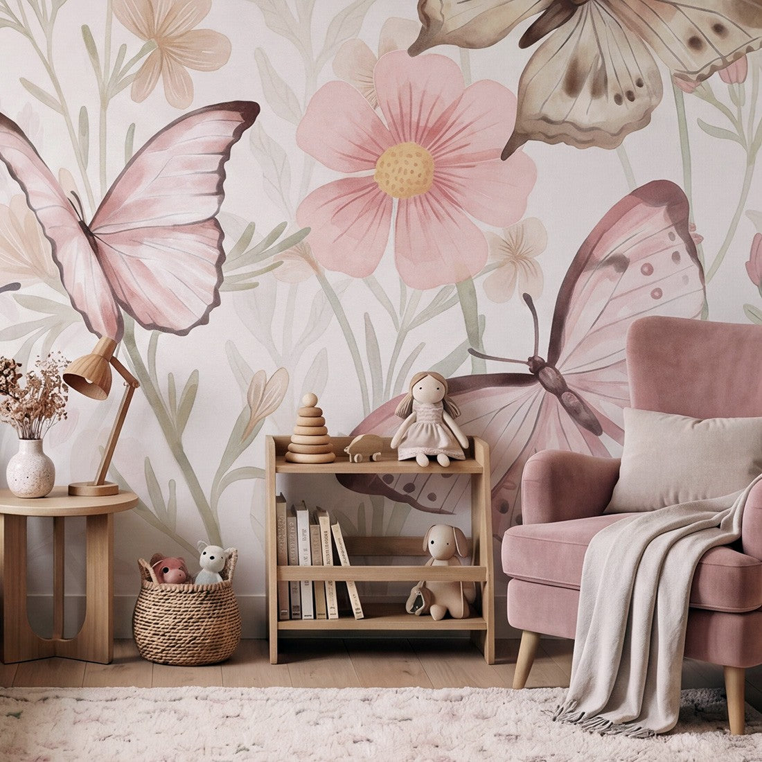 Butterflies Wallpaper Mural – Large – Pastelowe Love | LPM Home