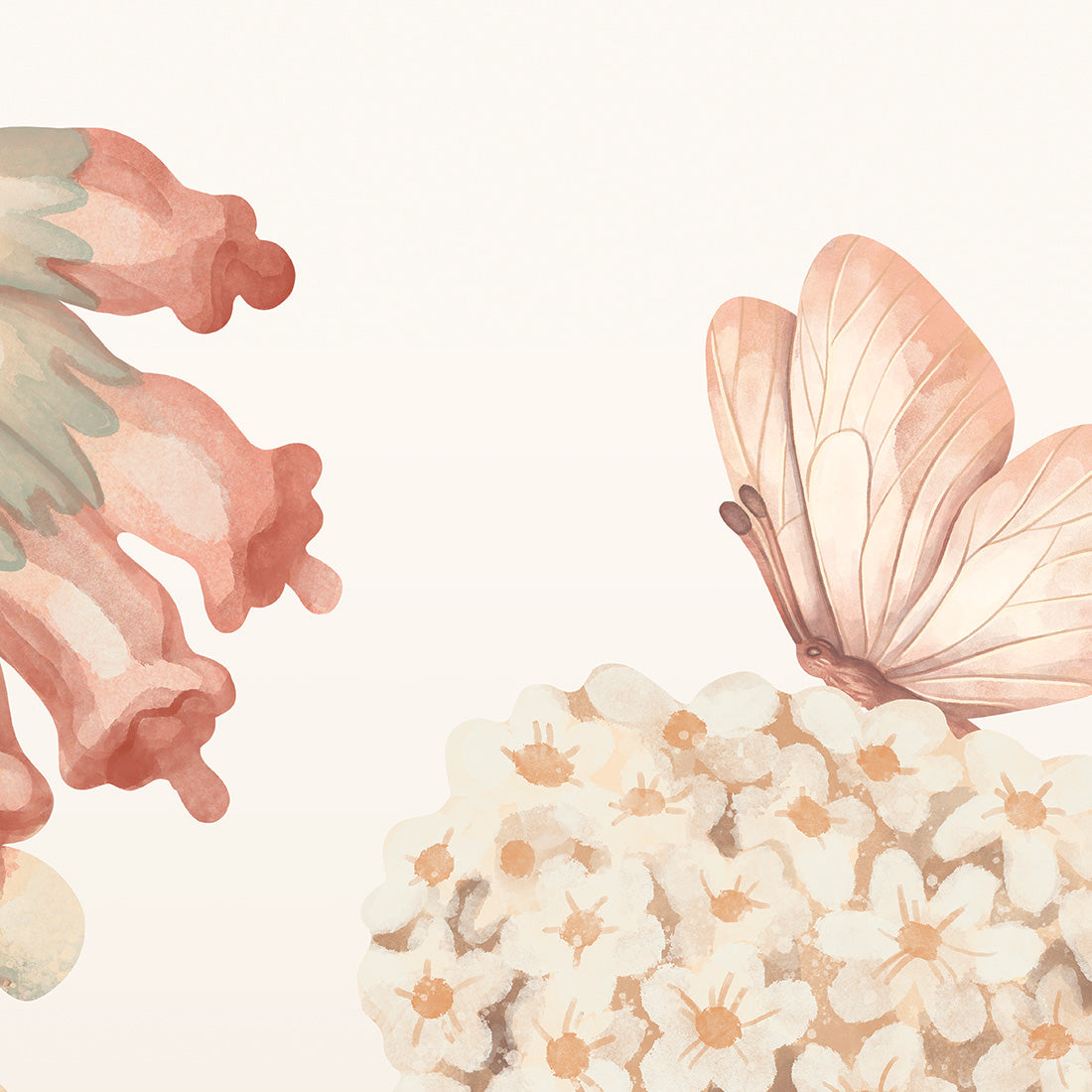 Boho Flowers Wallpaper Mural – Large – Pastelowe Love | LPM Home