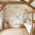 Dinosaurs Wallpaper Mural – Sepia – Pastelowe Love | LPM Home