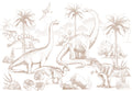 Dinosaurs Wallpaper Mural – Sepia – Pastelowe Love | LPM Home