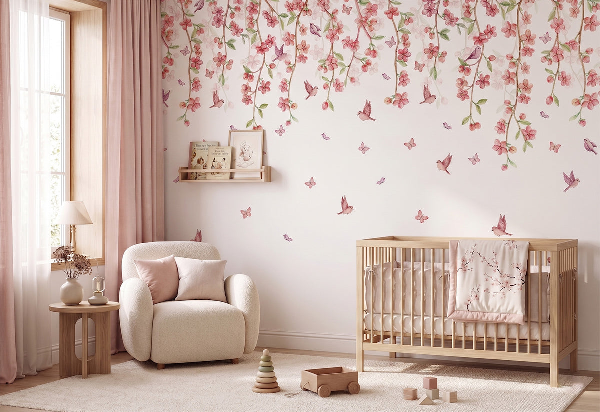 Sakura Cherry Blossom Wallpaper Mural – Classic – Pastelowe Love | LPM Home