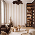 Striped Wallpaper – Beige / Wide (16 cm) – Pastelowe Love | LPM Home