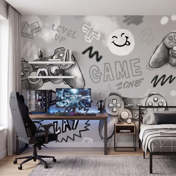 Gaming Wallpaper Mural – Grey – Pastelowe Love | LPM Home