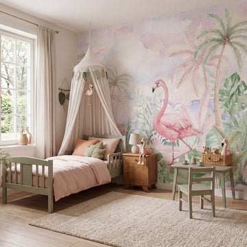 Flamingos Wallpaper Mural – Pastelowe Love | LPM Home