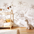 Dinosaurs Wallpaper Mural – Sepia – Pastelowe Love | LPM Home