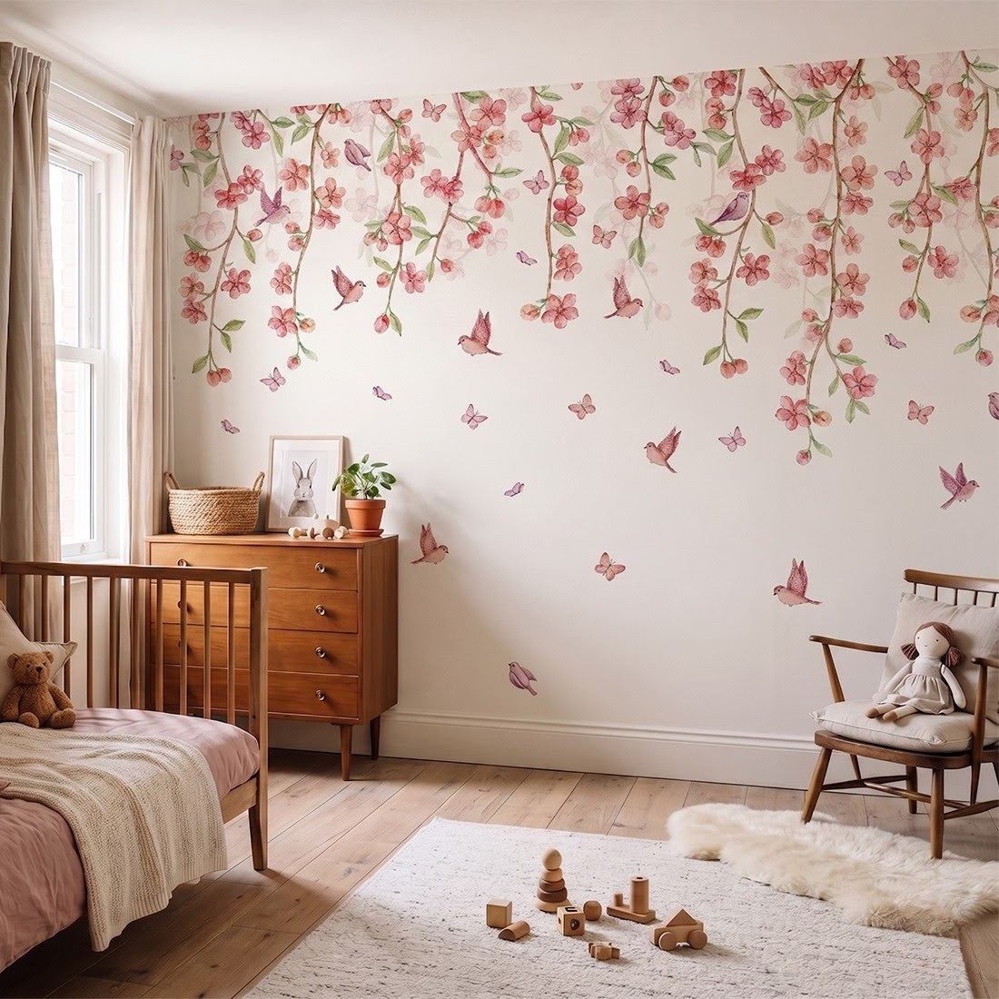 Sakura Cherry Blossom Wallpaper Mural – Classic – Pastelowe Love | LPM Home