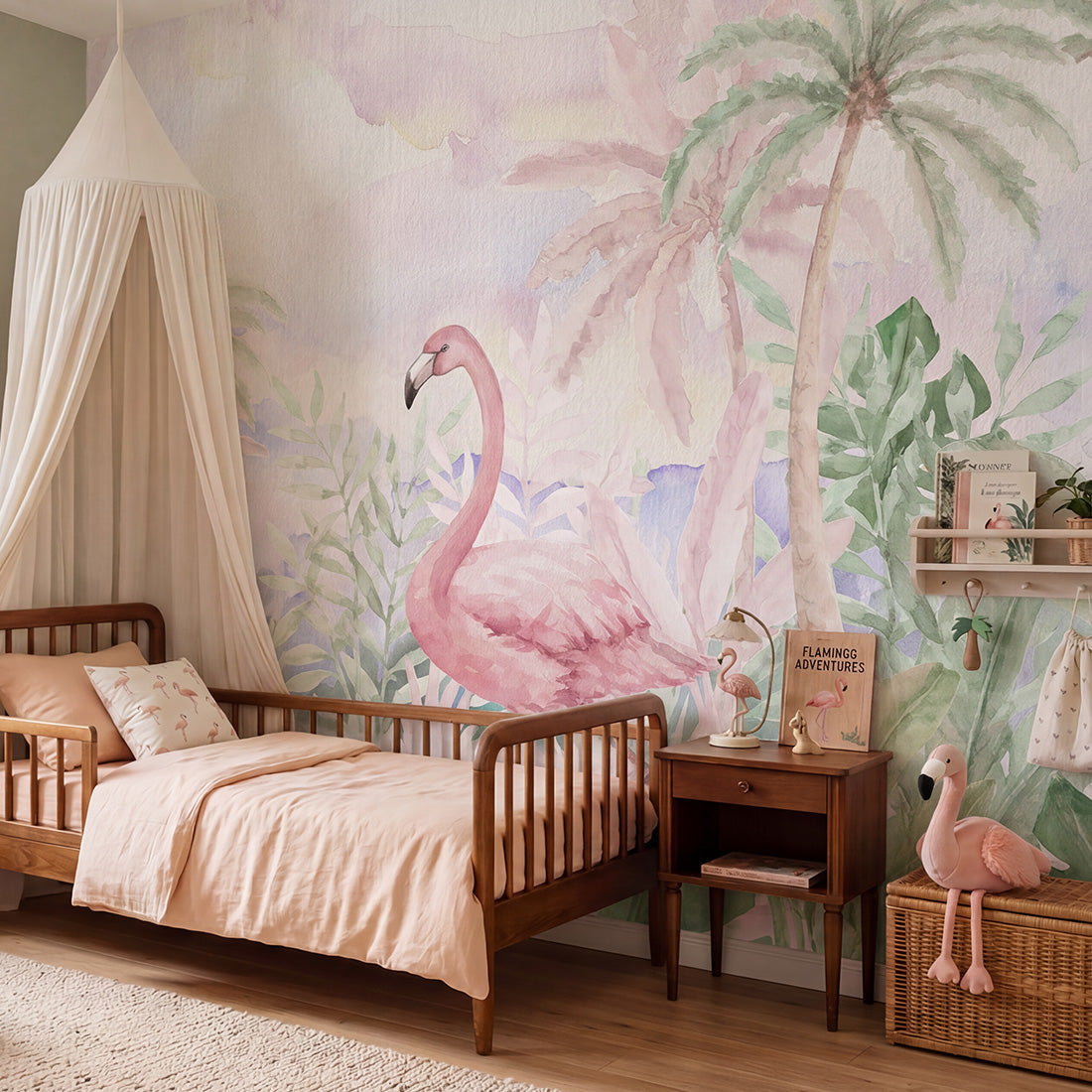 Flamingos Wallpaper Mural – Pastelowe Love | LPM Home