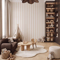 Striped Wallpaper – Beige / Narrow (8 cm) – Pastelowe Love | LPM Home