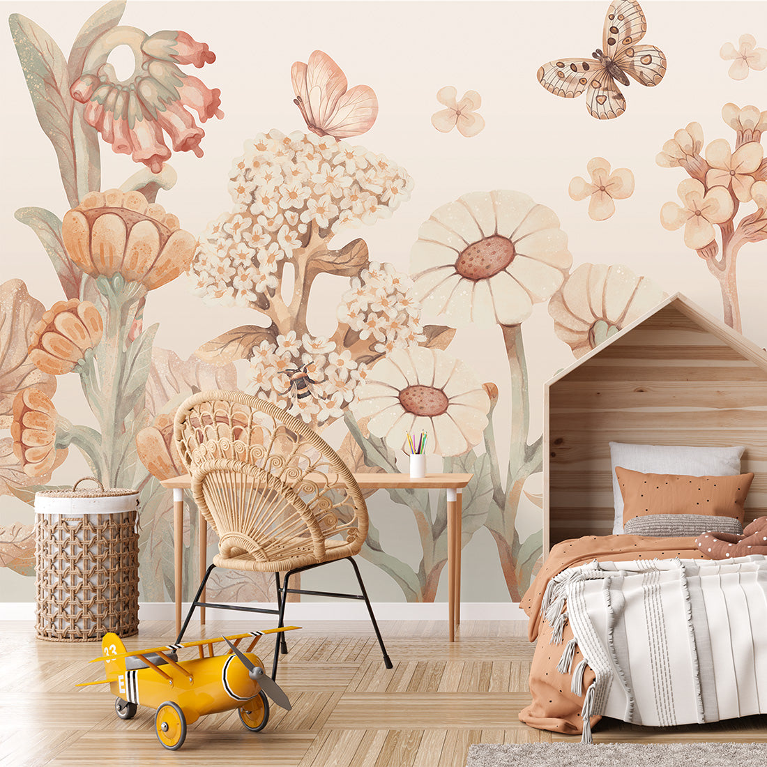 Boho Flowers Wallpaper Mural – Large – Pastelowe Love | LPM Home