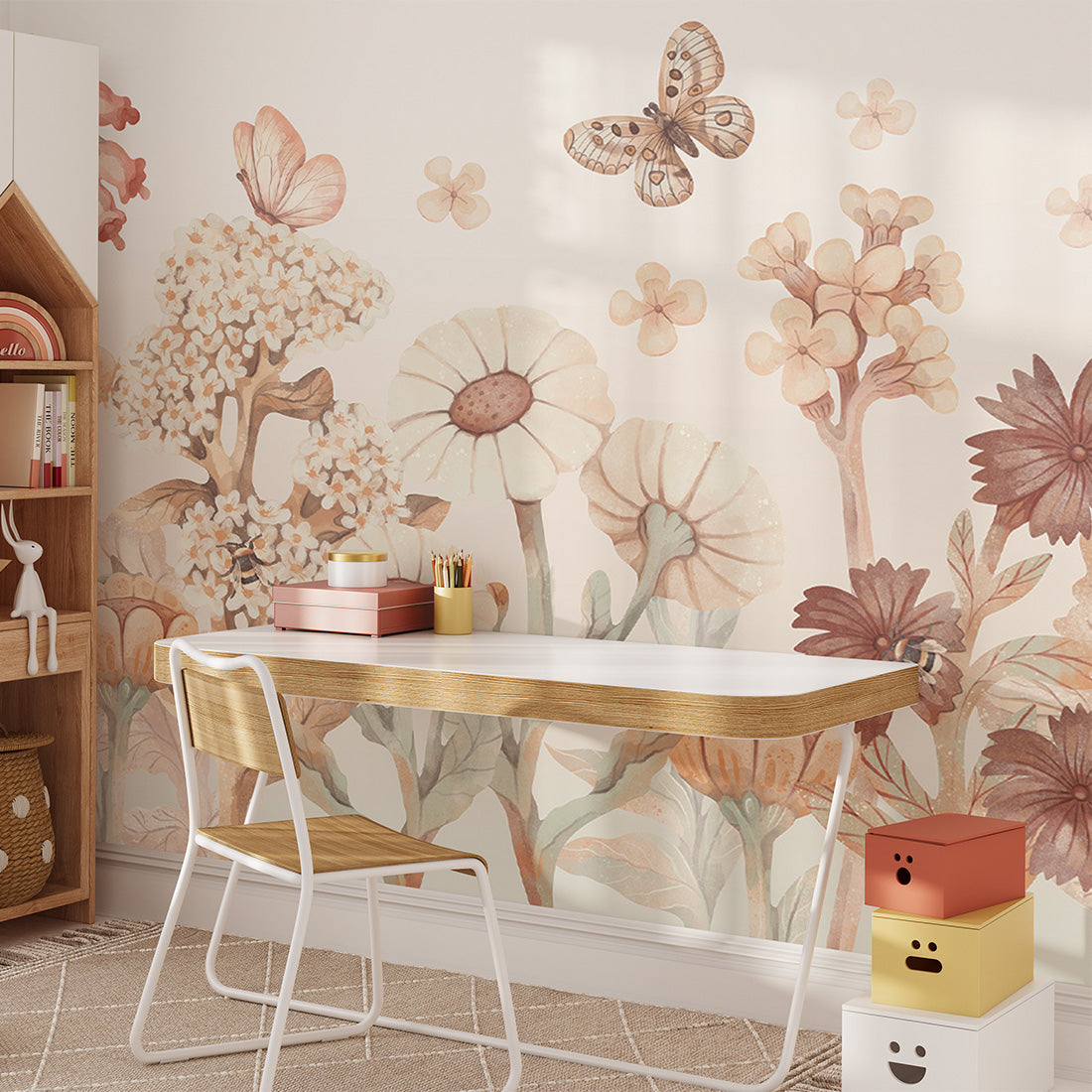 Boho Flowers Wallpaper Mural – Large – Pastelowe Love | LPM Home