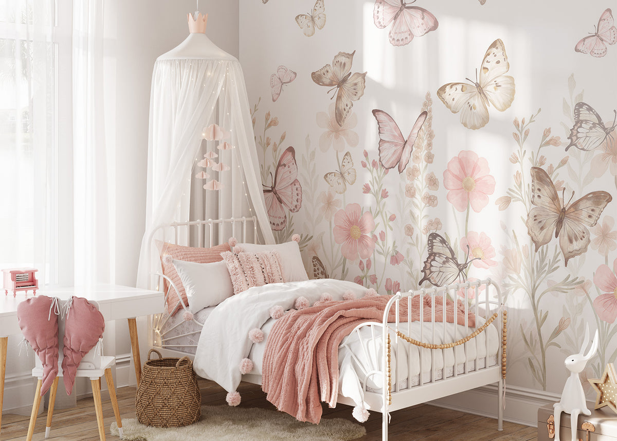 Butterflies Wallpaper Mural – Small – Pastelowe Love | LPM Home